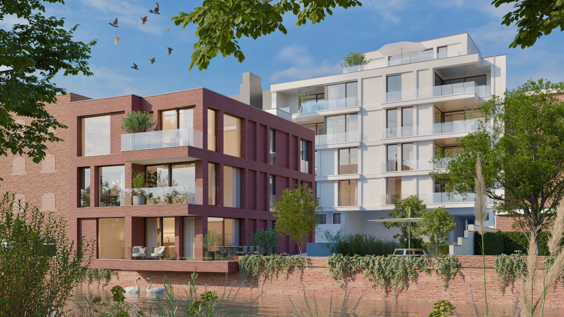 Een verouderd appartementsgebouw in de Hanswijkstraat wordt omgevormd tot een hedendaagse residentie. © MAAJ